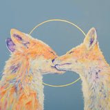 Harmony Deux Foxes Kissing Print