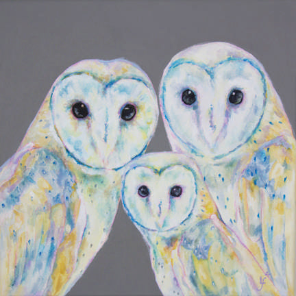 Family is Everything Barn Owls Print - Lorraine Fletcher Art