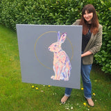 "All in Good Time" Original Hare Painting - Lorraine Fletcher Art