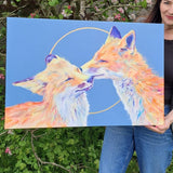 "Connections" Original Fox Painting - Lorraine Fletcher Art