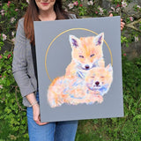 "The Best of Friends" Original Fox Painting - Lorraine Fletcher Art