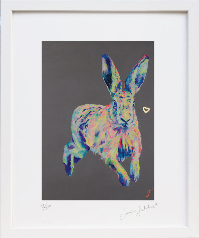 'Follow Your Heart' Hare Print - Lorraine Fletcher Art
