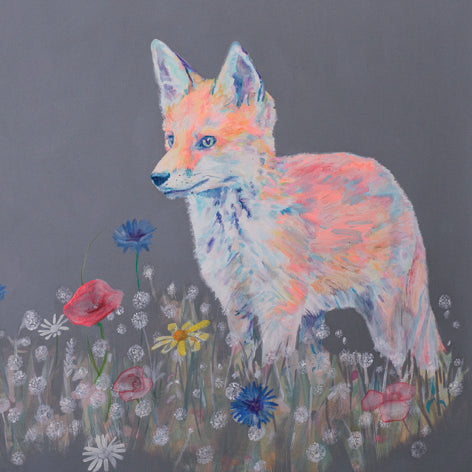 'Among the Wild Flowers' Fox Print - Lorraine Fletcher Art