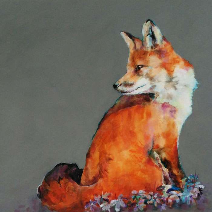 絵画 flk041139 Retrospect Fox Print - Lorraine Fletcher Art